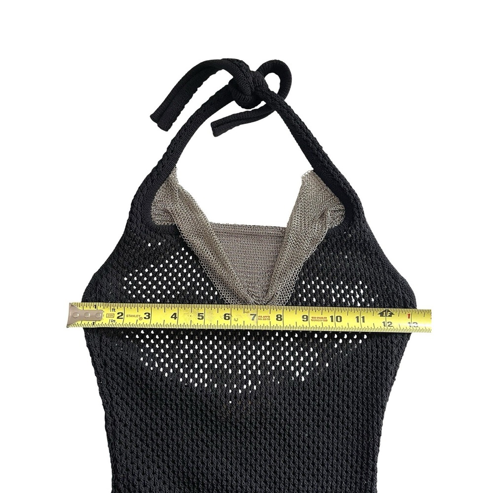 Aya Muse Deodar Knitted Sheer Dress Chain Link Swim Cover Up Resortcore FLAWED S - Picture 11 of 16